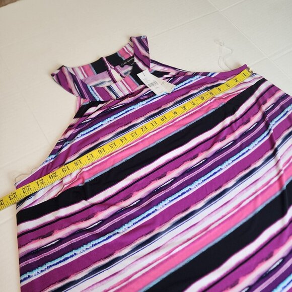 New Lane Bryant sz 18/20 women sleeveless top purple stripes - Picture 8 of 10
